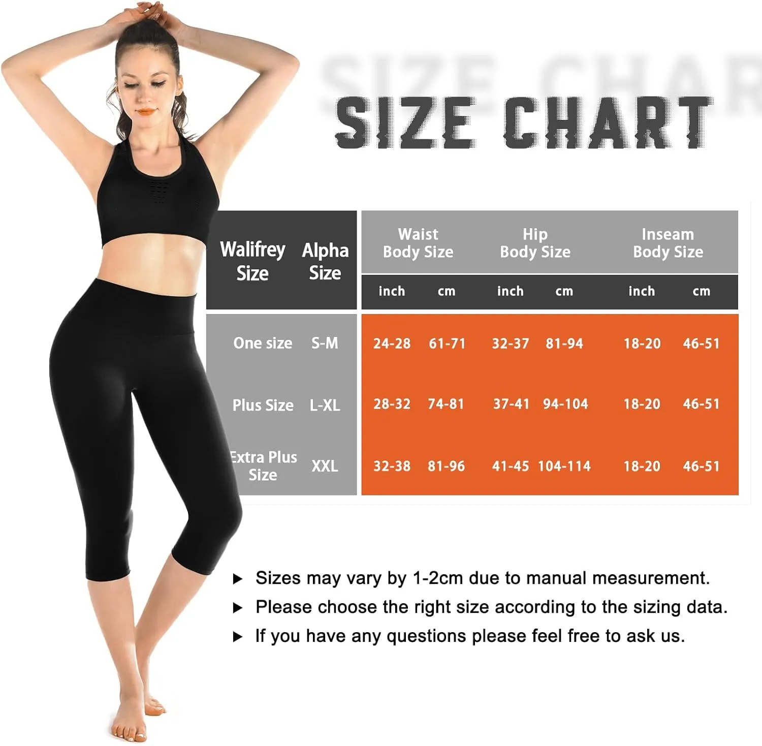 Walifrey Capri Leggings for Women, Buttery Soft High Waisted Leggings for Gym Yoga Workout