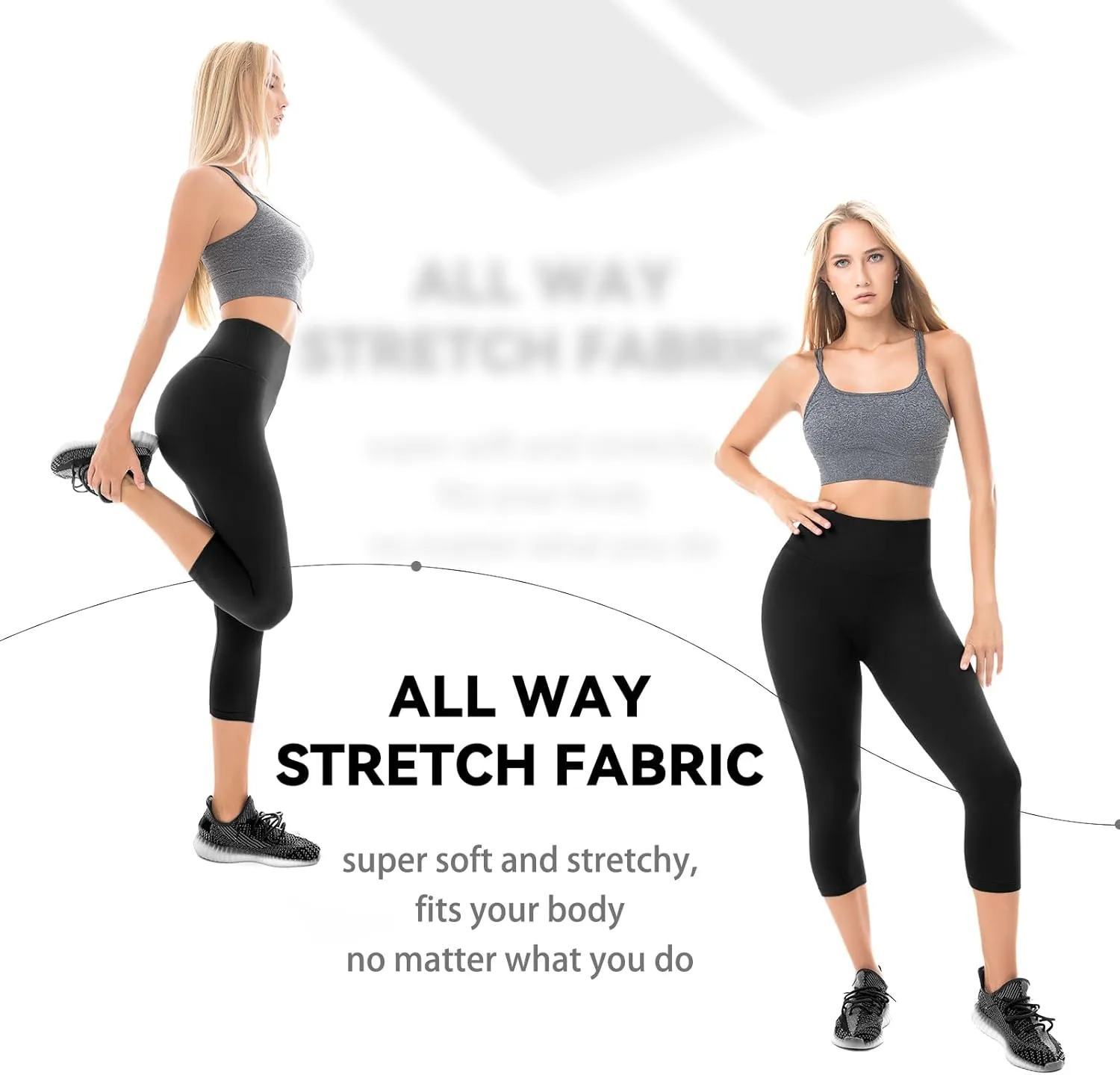 Walifrey Capri Leggings for Women, Buttery Soft High Waisted Leggings for Gym Yoga Workout