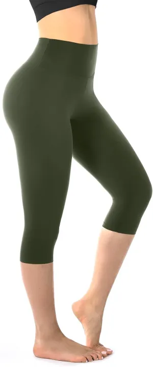 Walifrey Capri Leggings for Women, Buttery Soft High Waisted Leggings for Gym Yoga Workout