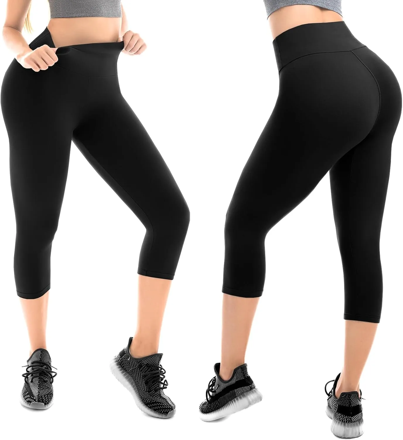 Walifrey Capri Leggings for Women, Buttery Soft High Waisted Leggings for Gym Yoga Workout