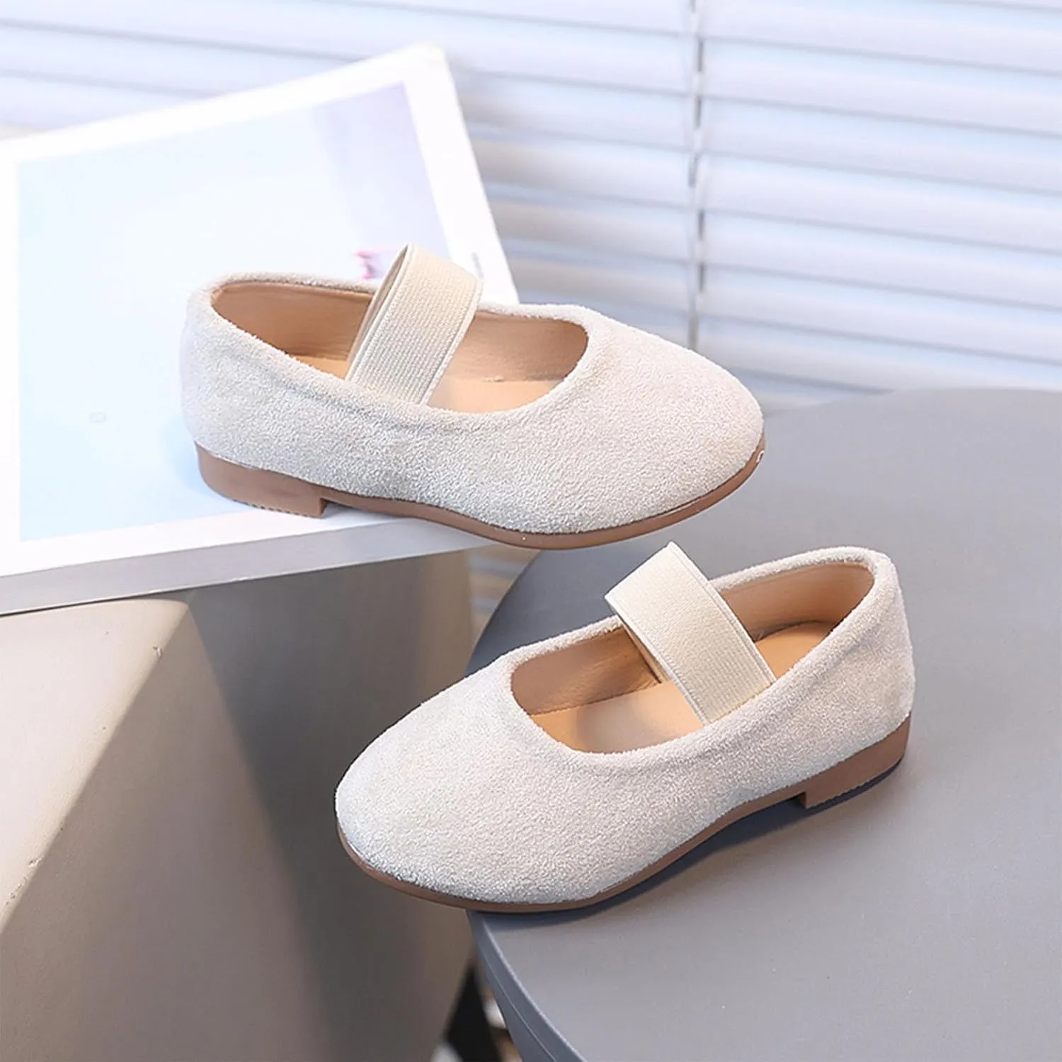 Walking Shoes for Boys Girls Pure Color Simple Princess Shoes For Girls Fashion Trend Single Comfortable Soft Sole Slip On
