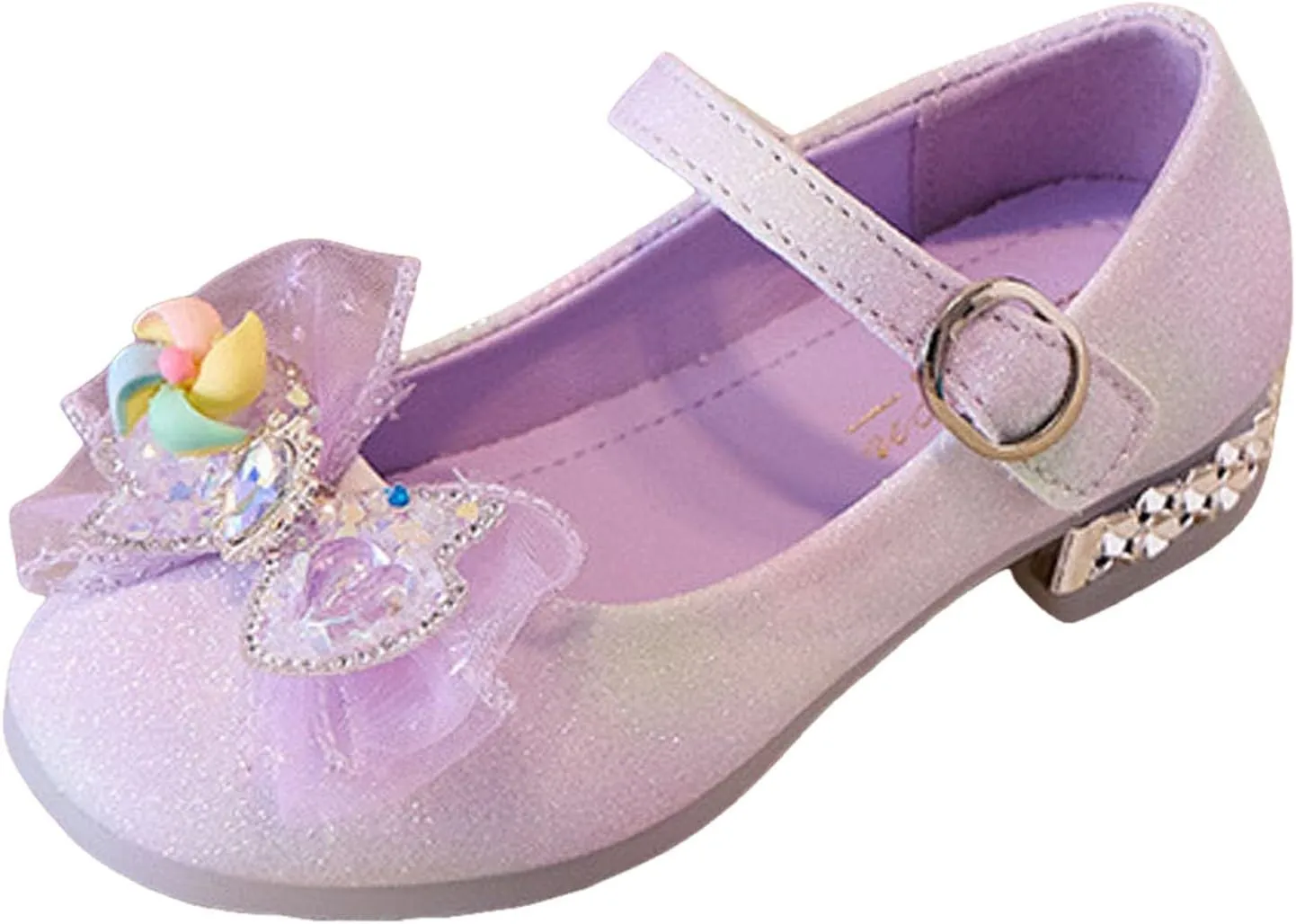 Walking Shoes for Boys Girls Spring And Summer Girls Crystal Shoes Fashionable Thick Heel Party Performance Dance Sandals