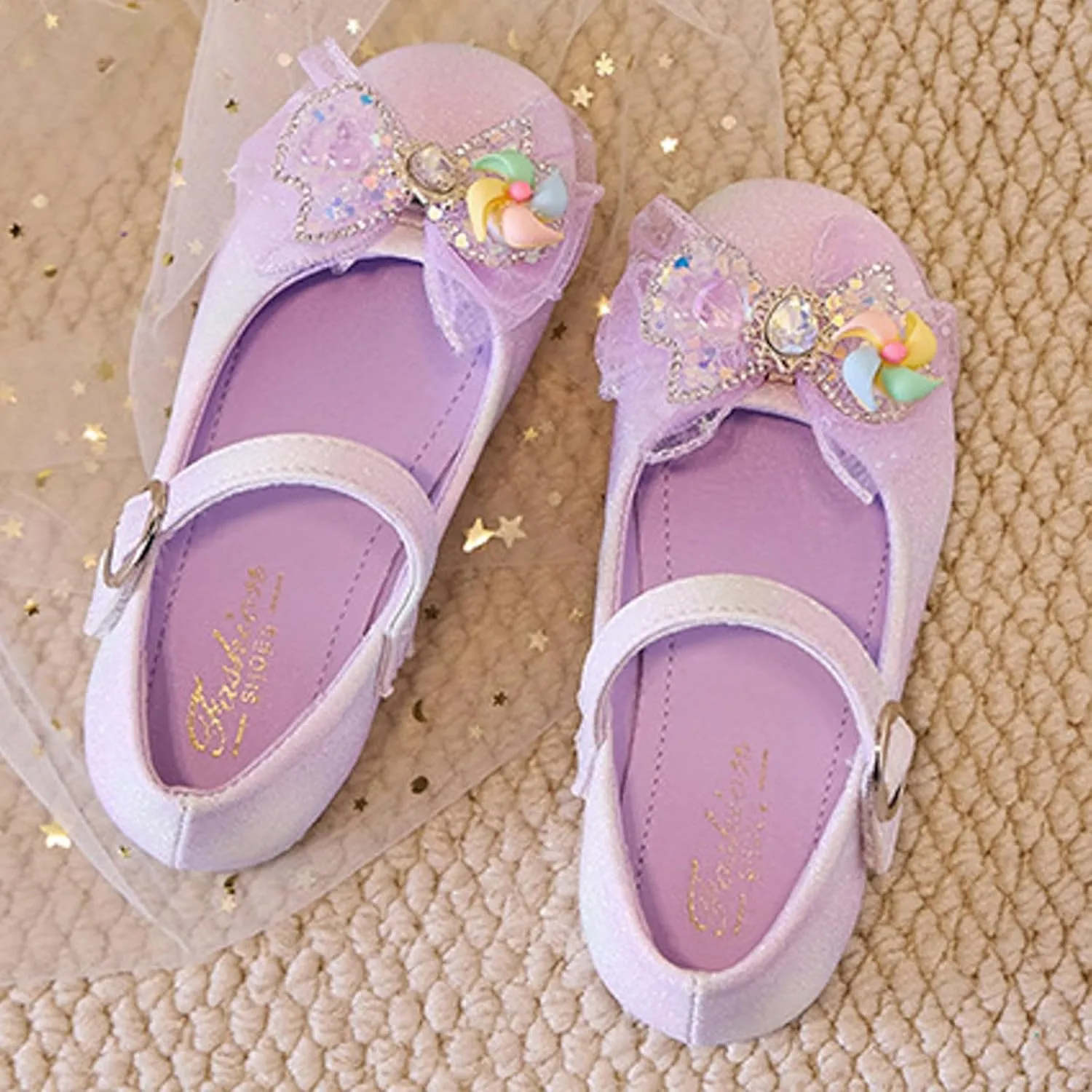 Walking Shoes for Boys Girls Spring And Summer Girls Crystal Shoes Fashionable Thick Heel Party Performance Dance Sandals