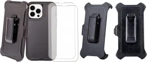 WallSkiN iPhone 13 Pro Max Bundle - 1 x iPhone 13 Pro Max Case, 2 x Screen Protectors, 3 x Belt Clip/Holster