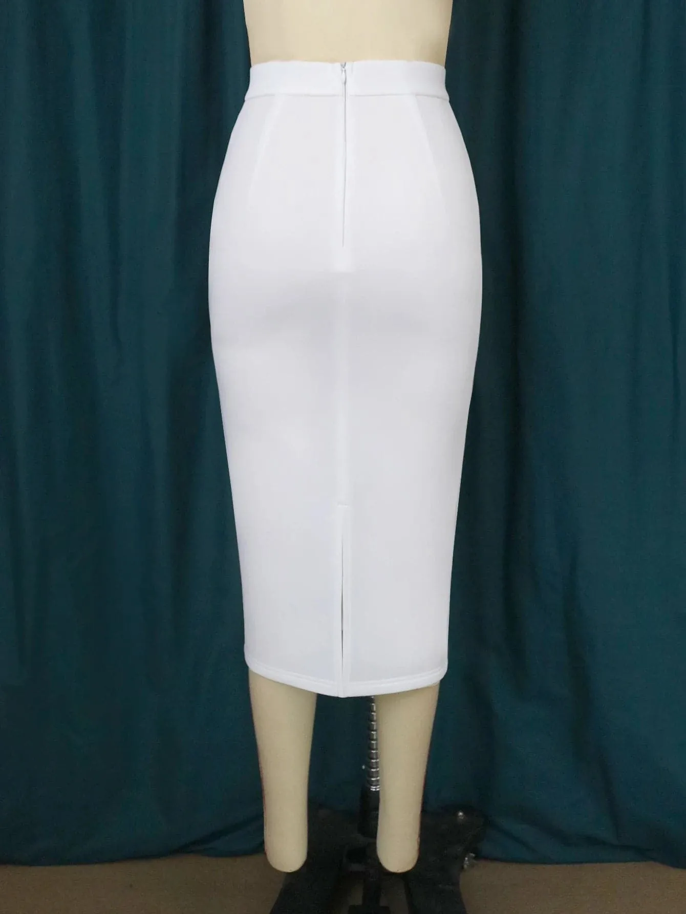 White High Waist Midi Skirts