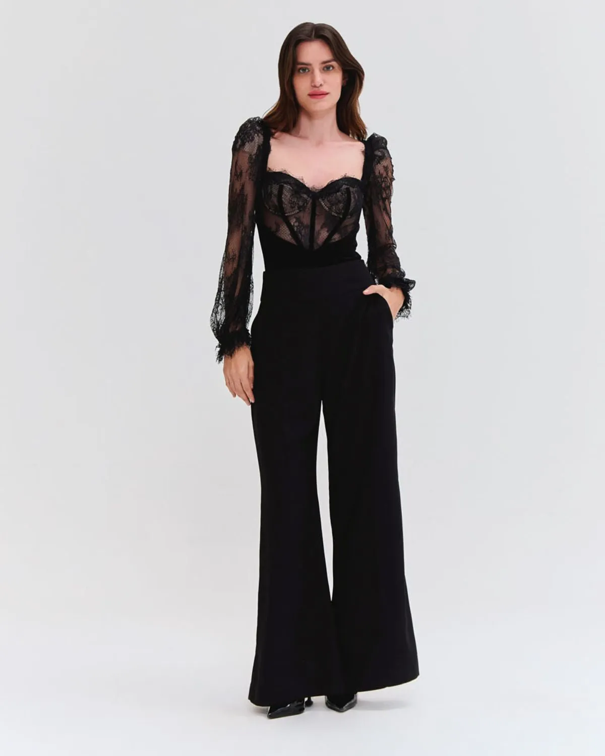 WIDE LEG CREPE PANT