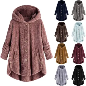 Winter Coats for Women Fashion Furry Sherpa Jacket Faux Fur Coat Shaggy Fleece Jacket Warm Clothes Oversized Coat