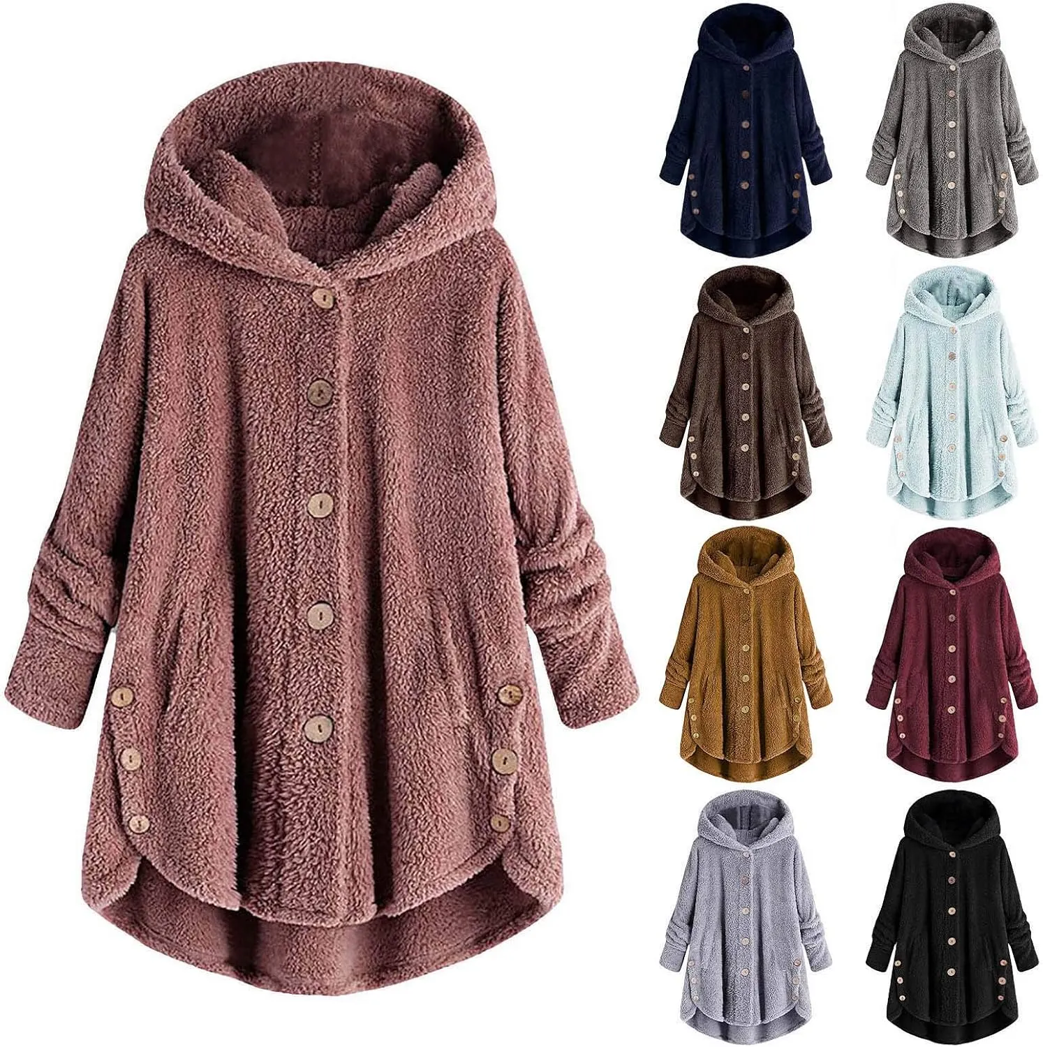 Winter Coats for Women Fashion Furry Sherpa Jacket Faux Fur Coat Shaggy Fleece Jacket Warm Clothes Oversized Coat