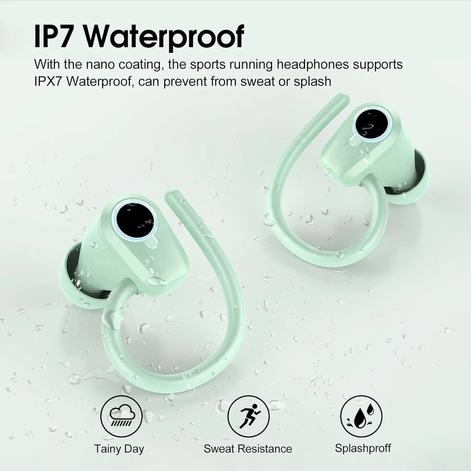 Wireless Earbuds, Bluetooth Headphones Earbuds (Pure Green)