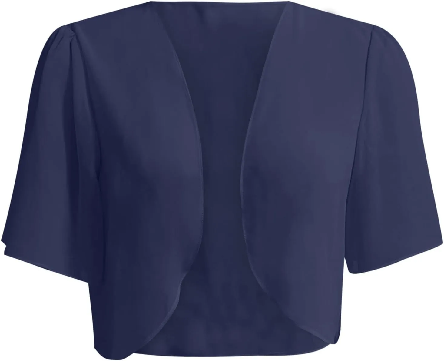 Women Short Sleeve Shrug Cropped Bolero Open Front Chiffon Cardigan for Evening Dress Casual Dressy Summer Crop Top