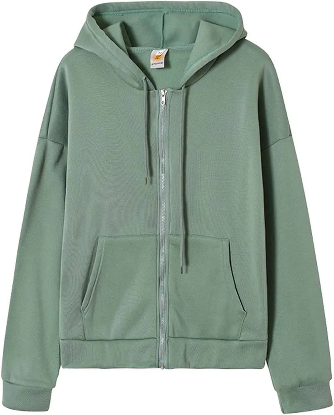 Women Zip Up Y2K Hoodie Fall Oversized Sweatshirts Casual Drawstring Hooded Pockets Jacket 2024 Long Sleeve Clothes