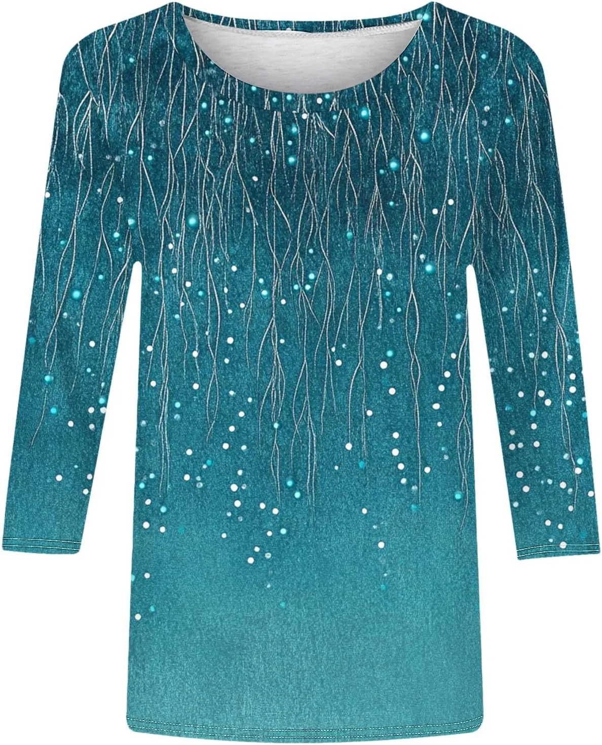 Women's Casual 3/4 Sleeve T-Shirt 2025 Summer Tunic Tops Dressy Trendy Basic Tees Blouses Loose Fit Crewneck Pullover