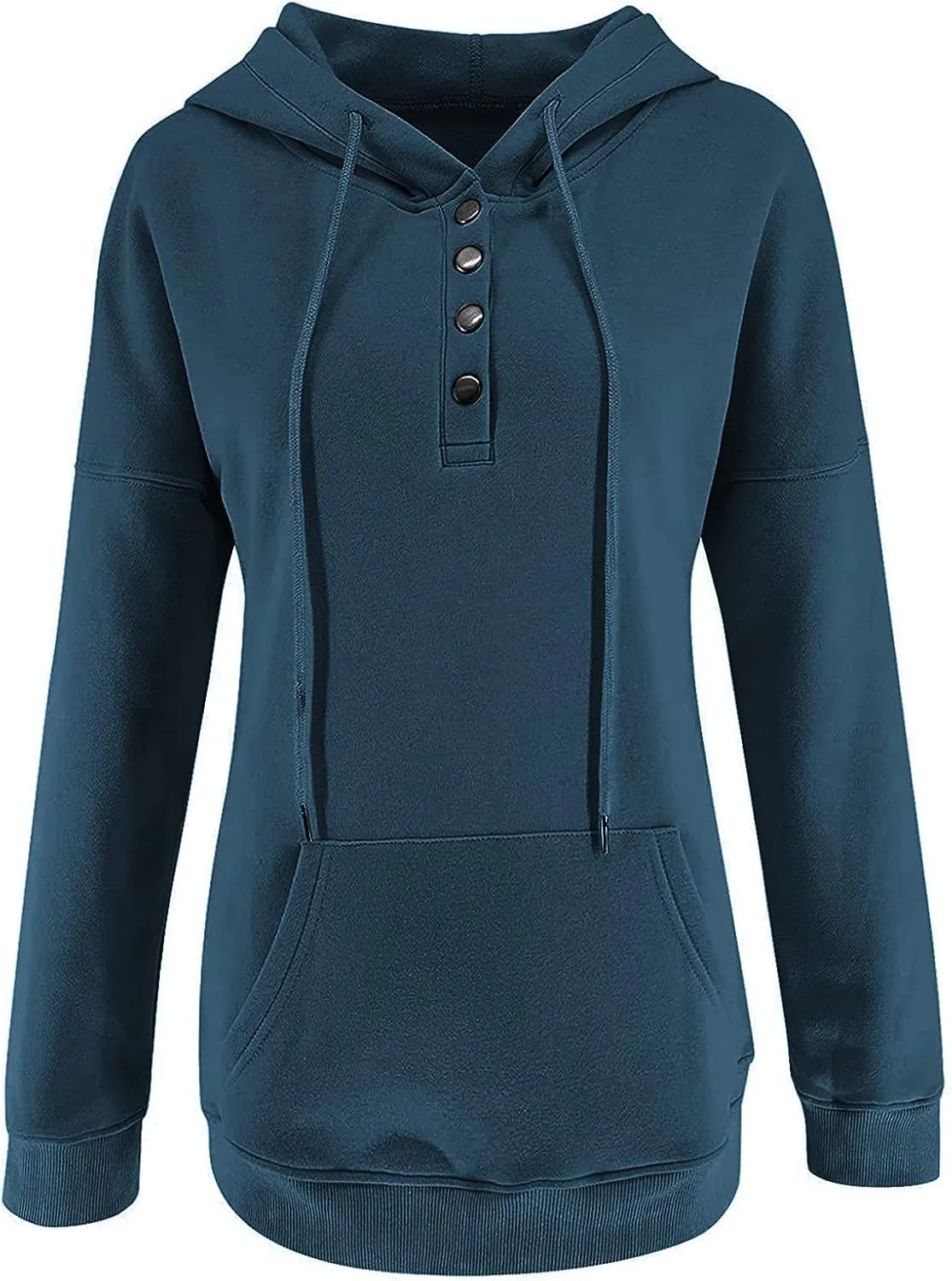 Womens Casual Hoodies Pullover Tops 2022 Fall Clothes Drawstring Long Sleeve Sweatshirts with Pocket