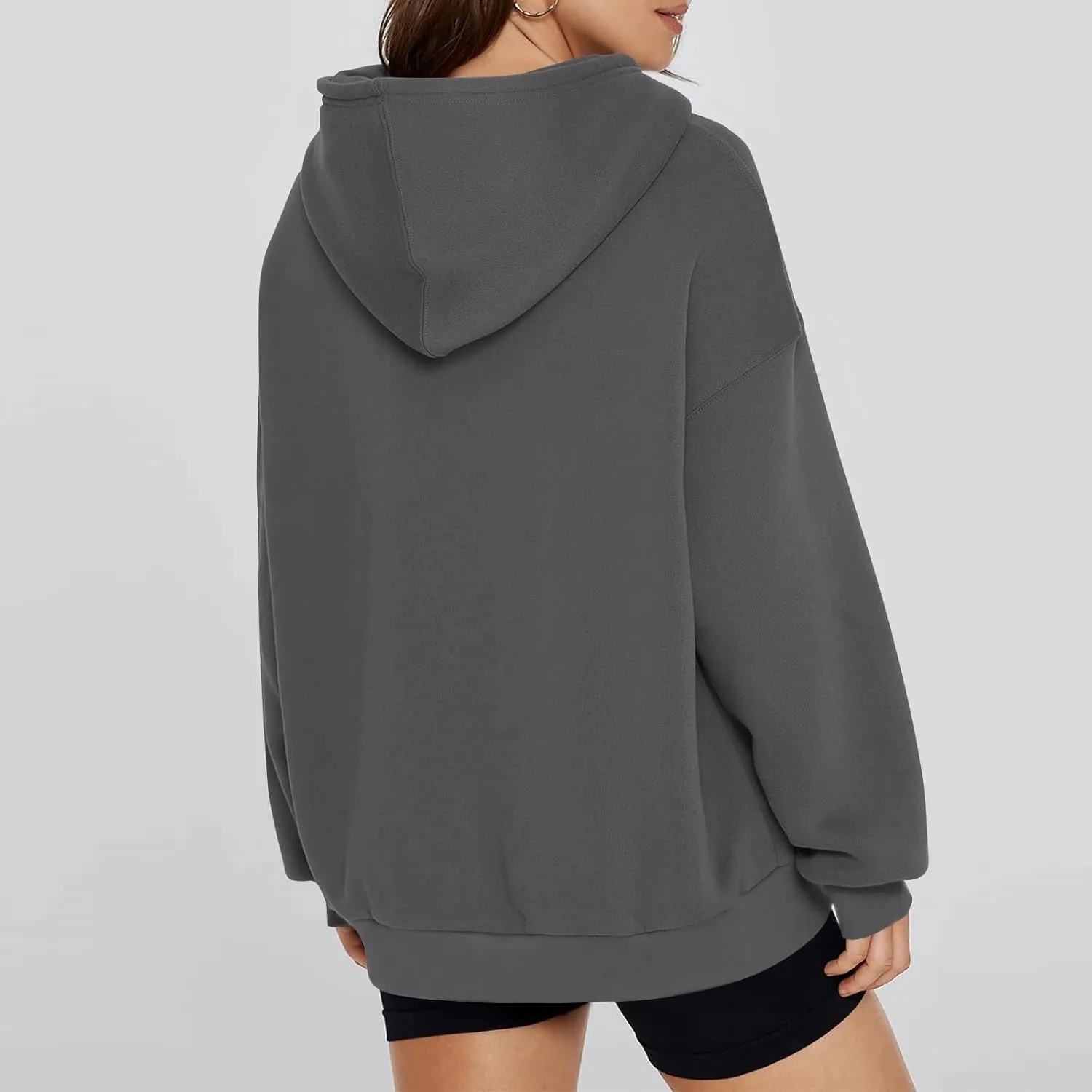 Women'S Fashion Hoodies & Sweatshirts 2024 Fall Drop Shoulder Pullover Sweaters Long Sleeve Tops With Pocket