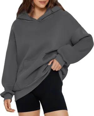 Women'S Fashion Hoodies & Sweatshirts 2024 Fall Drop Shoulder Pullover Sweaters Long Sleeve Tops With Pocket
