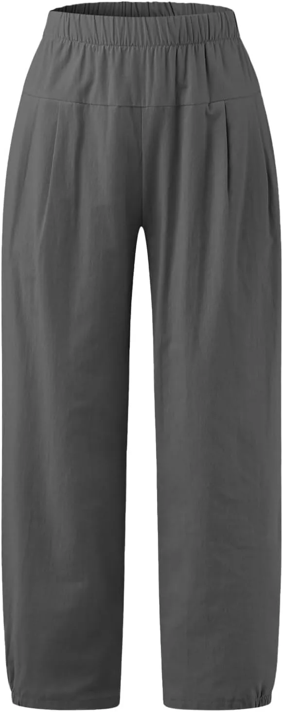 Women's Fleece Lined Hiking Pants Winter Button Vacation Leggings with Pockets Flare Leggings Wide Leg