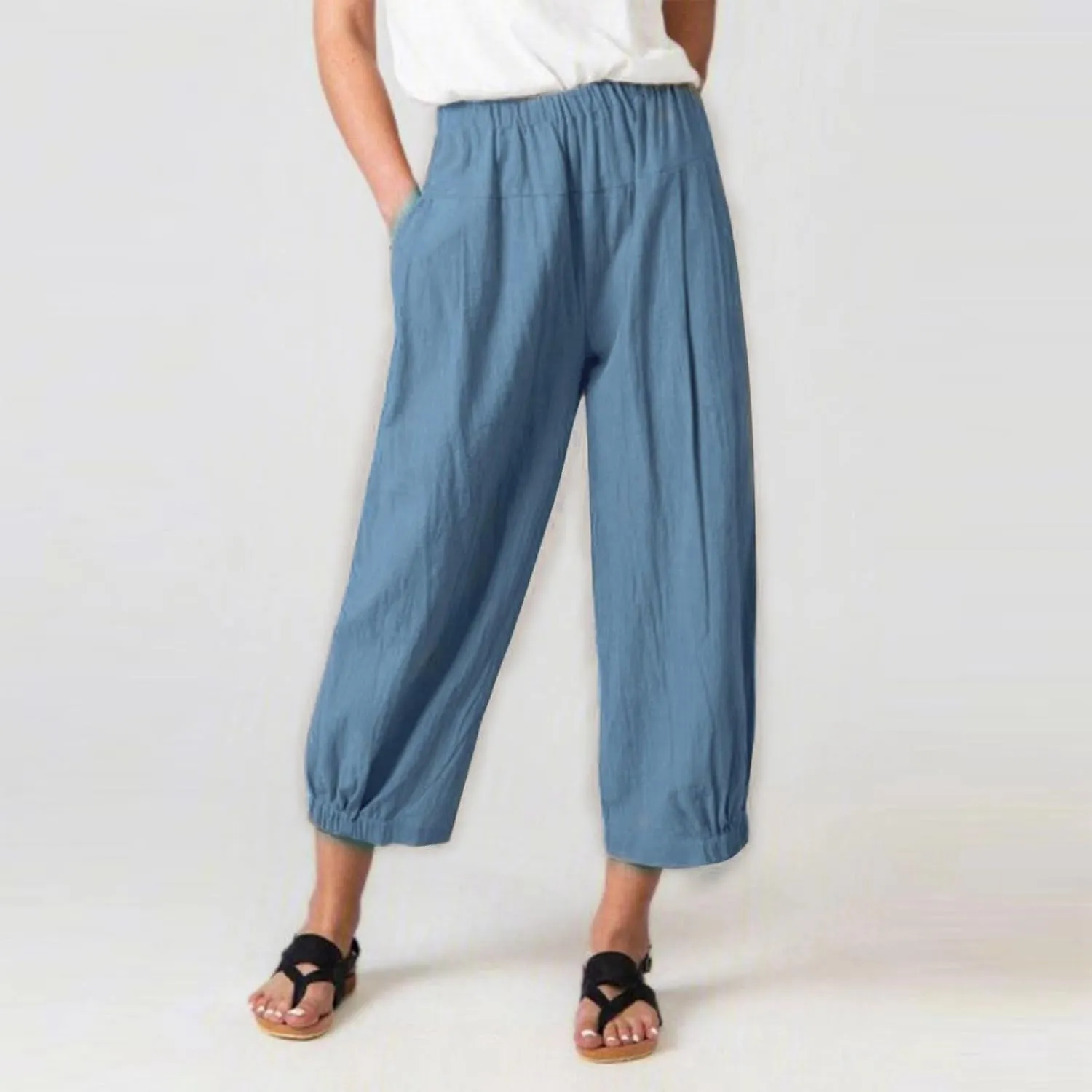 Women's Fleece Lined Hiking Pants Winter Button Vacation Leggings with Pockets Flare Leggings Wide Leg
