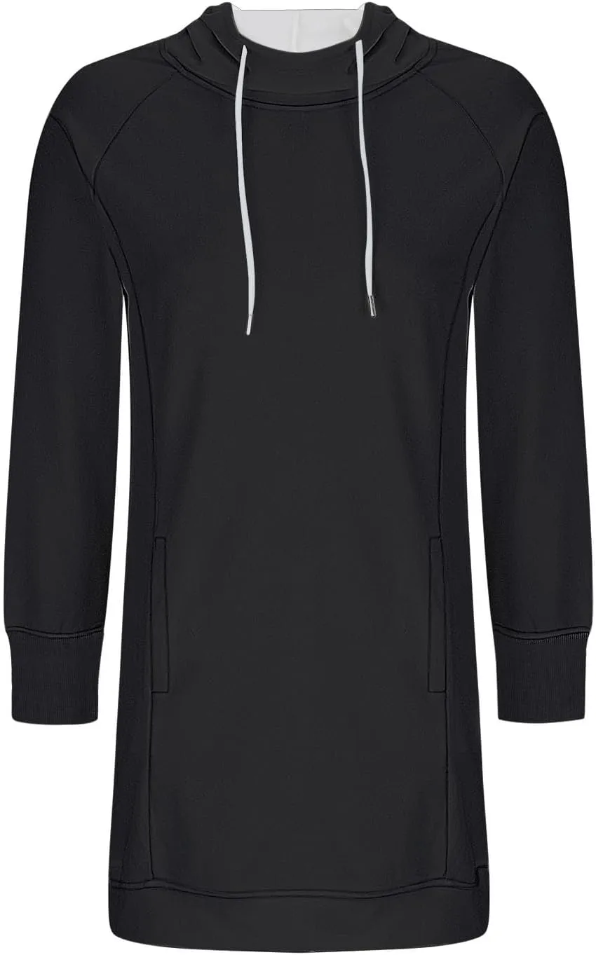 Womens Hoodie Dress for Fall Long Sleeve Hoodies Mini Dresses Fleece Casual Hoodie with Pockets 2024 Fashion