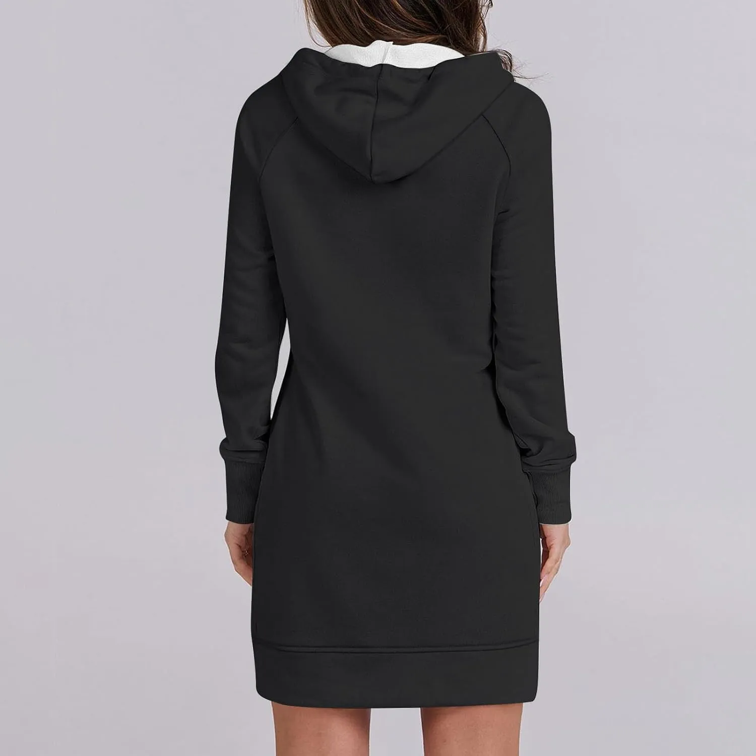 Womens Hoodie Dress for Fall Long Sleeve Hoodies Mini Dresses Fleece Casual Hoodie with Pockets 2024 Fashion