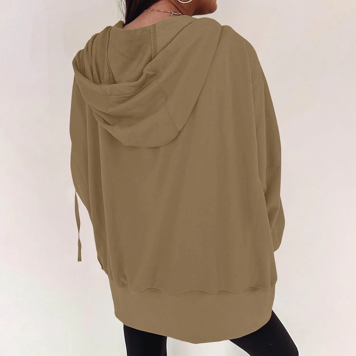 Womens Hoodies Oversized Sweatshirt Loose Casual Long Sleeve Zip Up Fall Outfits Fashion Jackets Outwear with Pockets