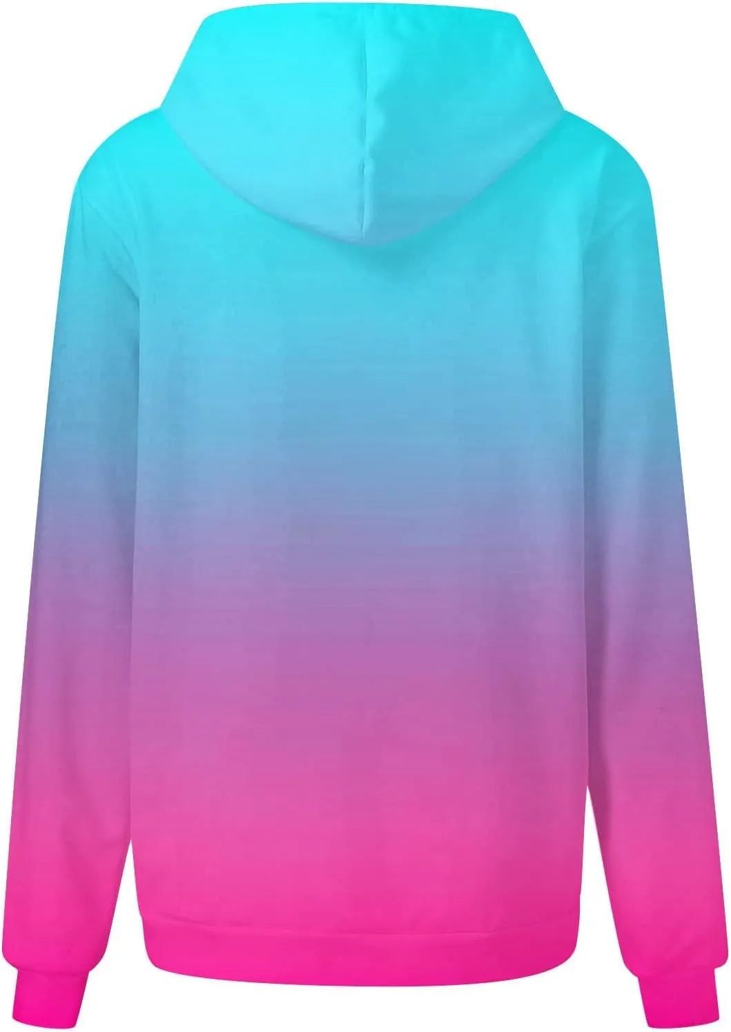 Womens Hoodies Oversized Sweatshirts Pullover Fashion Autumn And Winter Color Gradient Printing Casual Pockets Long