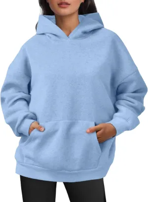 Womens Hoodies Oversized Sweatshirts Pullover Fleece Sweaters Long Sleeve With Pockets Winter Fall Outfits Y2k Clothes
