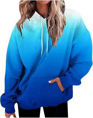 Womens Hoodies Y2k Tie Dye Plus Size Oversized Sweatshirt Loose Fit Drawstring Cute Preppy Hoodie with Pockets