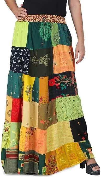 Women's Indian Cotton Wrap Skirts Boho Long Skirt Handmade Wrap Skirt