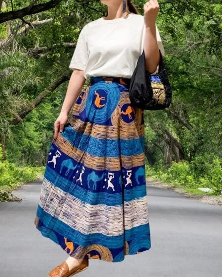 Women's Indian Cotton Wrap Skirts Boho Long Skirt Handmade Wrap Skirt