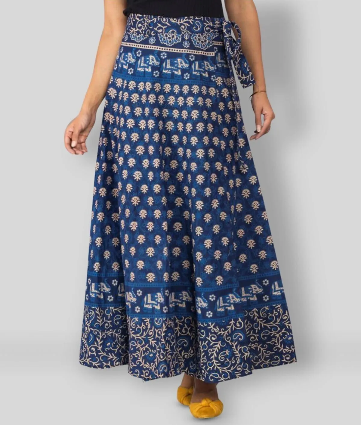 Women's Indian Cotton Wrap Skirts Boho Long Skirt Handmade Wrap Skirt