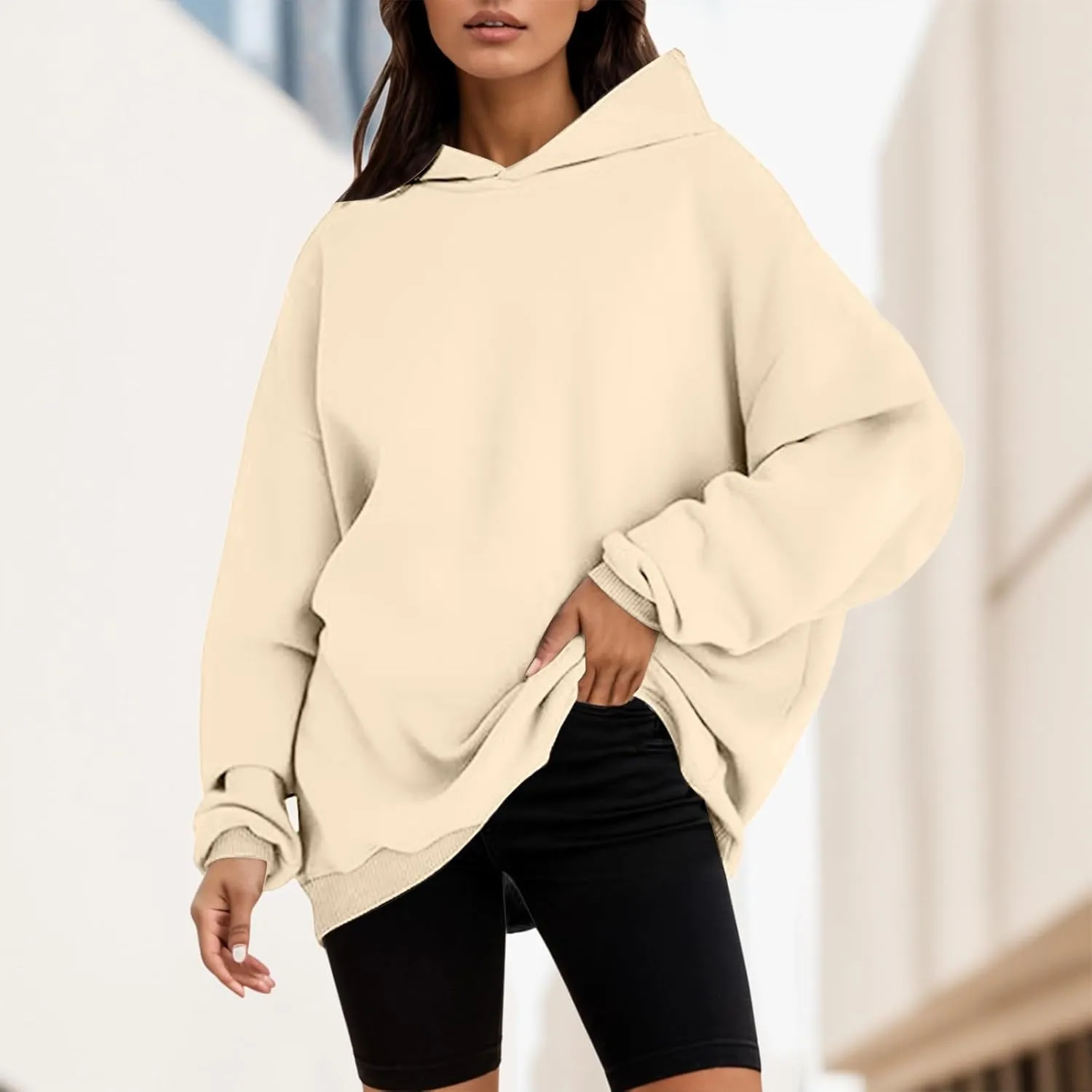 Womens Oversized Hoodies Sweatshirts Fleece Hooded Pullover Tops Sweaters Casual Loose Comfy Fall Fashion Outfits Clothes