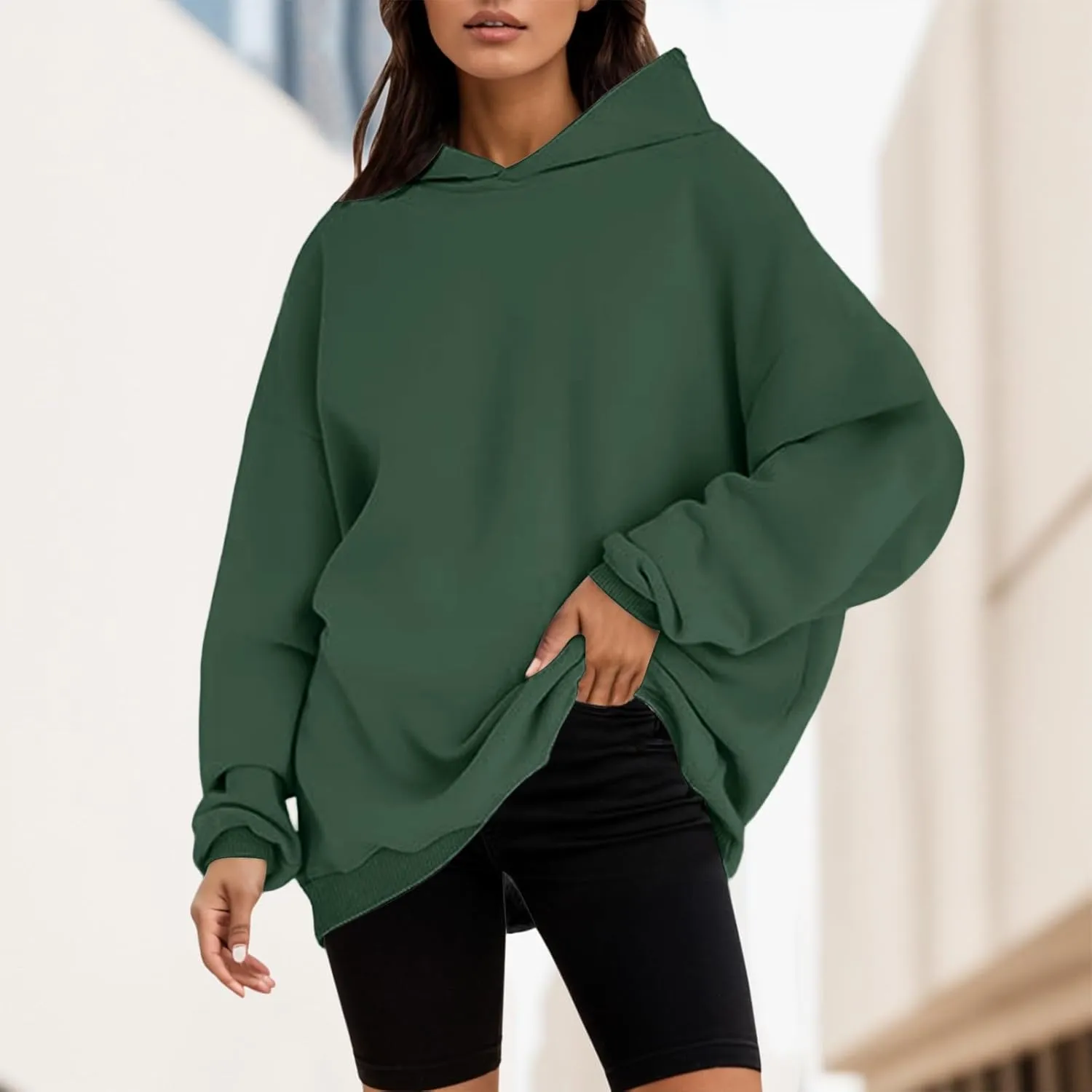 Womens Oversized Hoodies Sweatshirts Fleece Hooded Pullover Tops Sweaters Casual Loose Comfy Fall Fashion Outfits Clothes