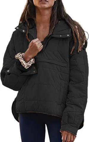 Womens Oversized Puffer Jacket Baggy Zip Up Quilted Lightweight Down Coat Long Sleeve Packable Short Down Coat Tops