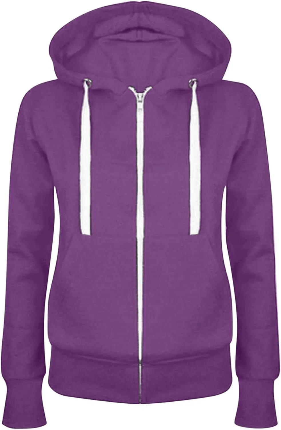 Women's Oversized Zip Up Hoodie Lightweight Thin Long Sleeve Hooded Sweatshirt with Pockets Solid Drawstring Coats