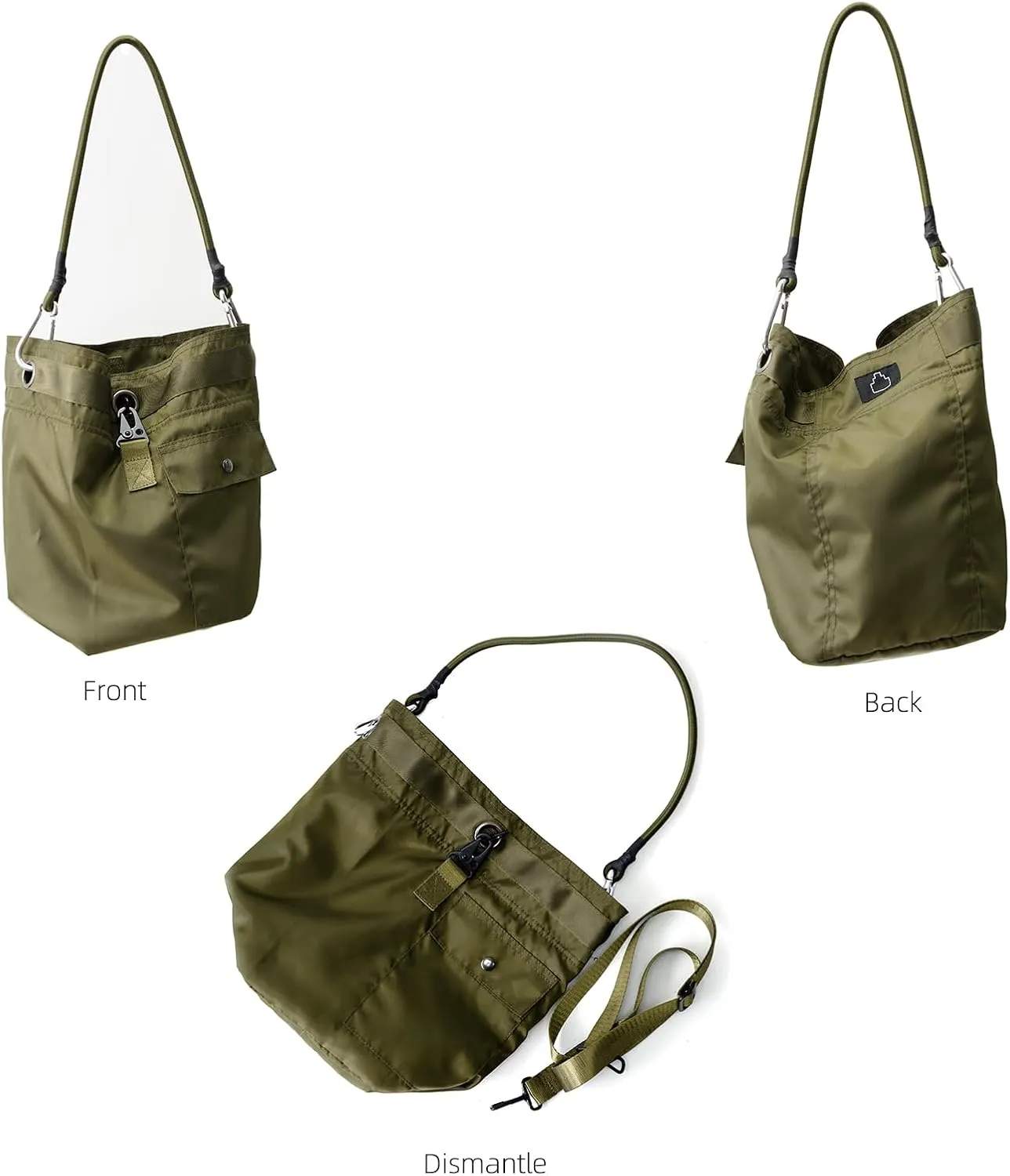 Women's Shoulder Crossbody Bags for Women Nylon Bucket Bag,Lightweight Adjustable and Detachable Shoulder Strap