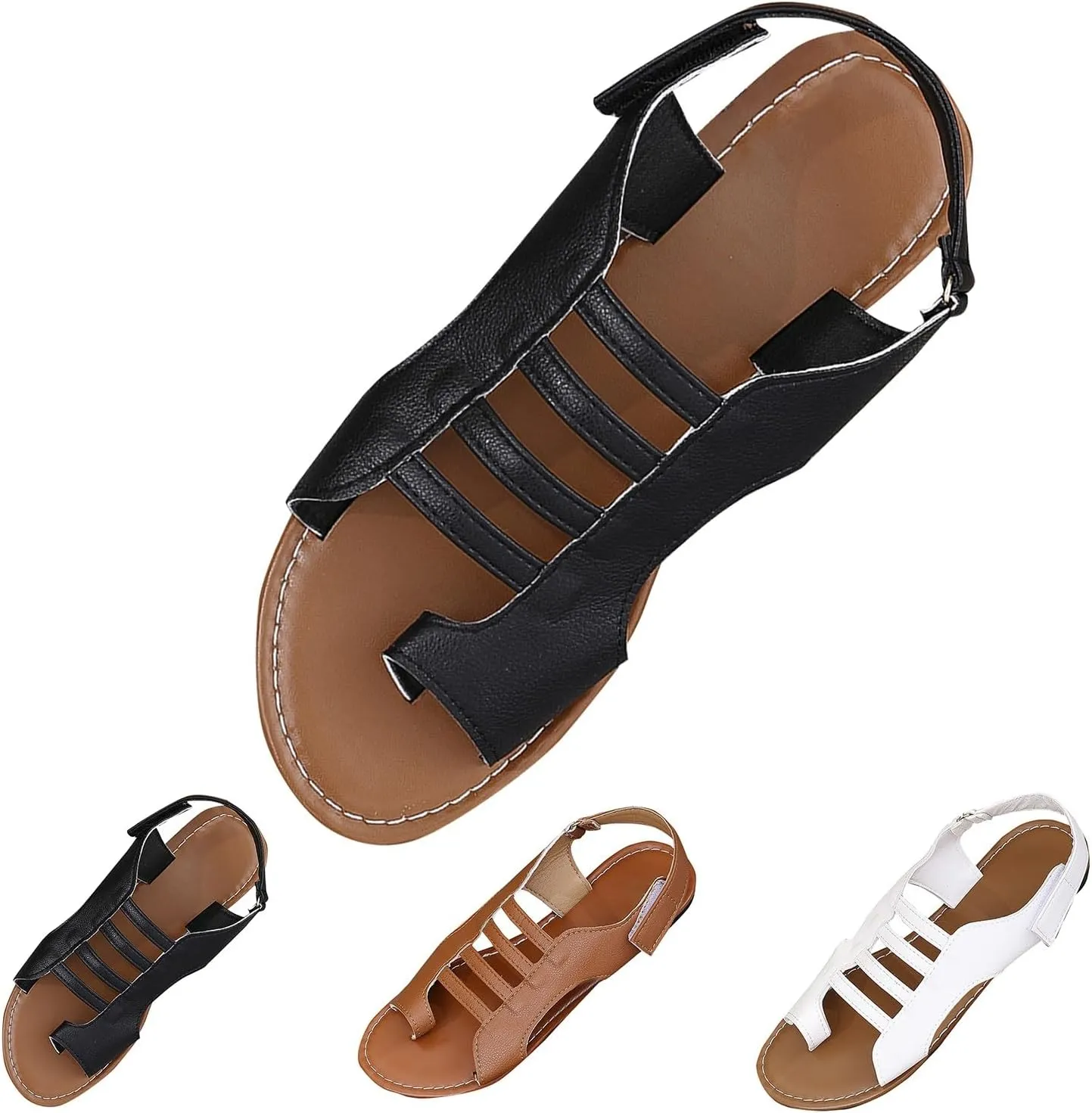Women's Summer Sandals Large Size Slip On Casual Simple Flat Beach Sandals Slim for Women Women's Comfortable