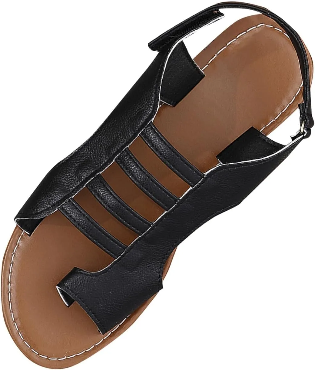 Women's Summer Sandals Large Size Slip On Casual Simple Flat Beach Sandals Slim for Women Women's Comfortable