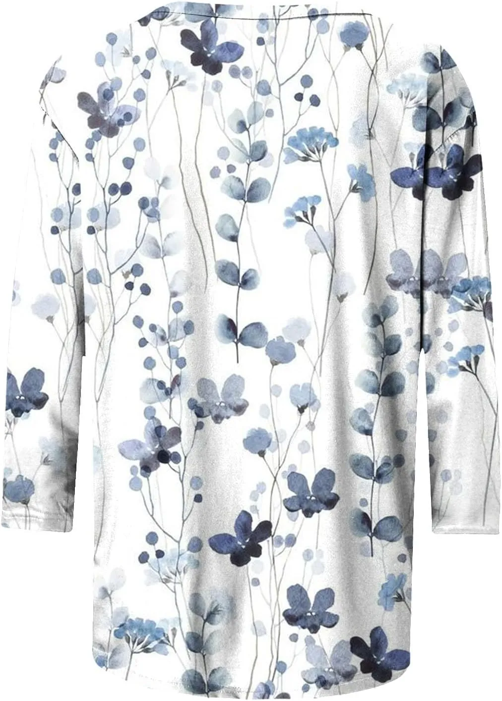 Womens Vintage Print Summer Blouses Elbow Length Casual Tops 3/4 Sleeve Tshirts Shirts Loose Fit Ladies Clothing 2024