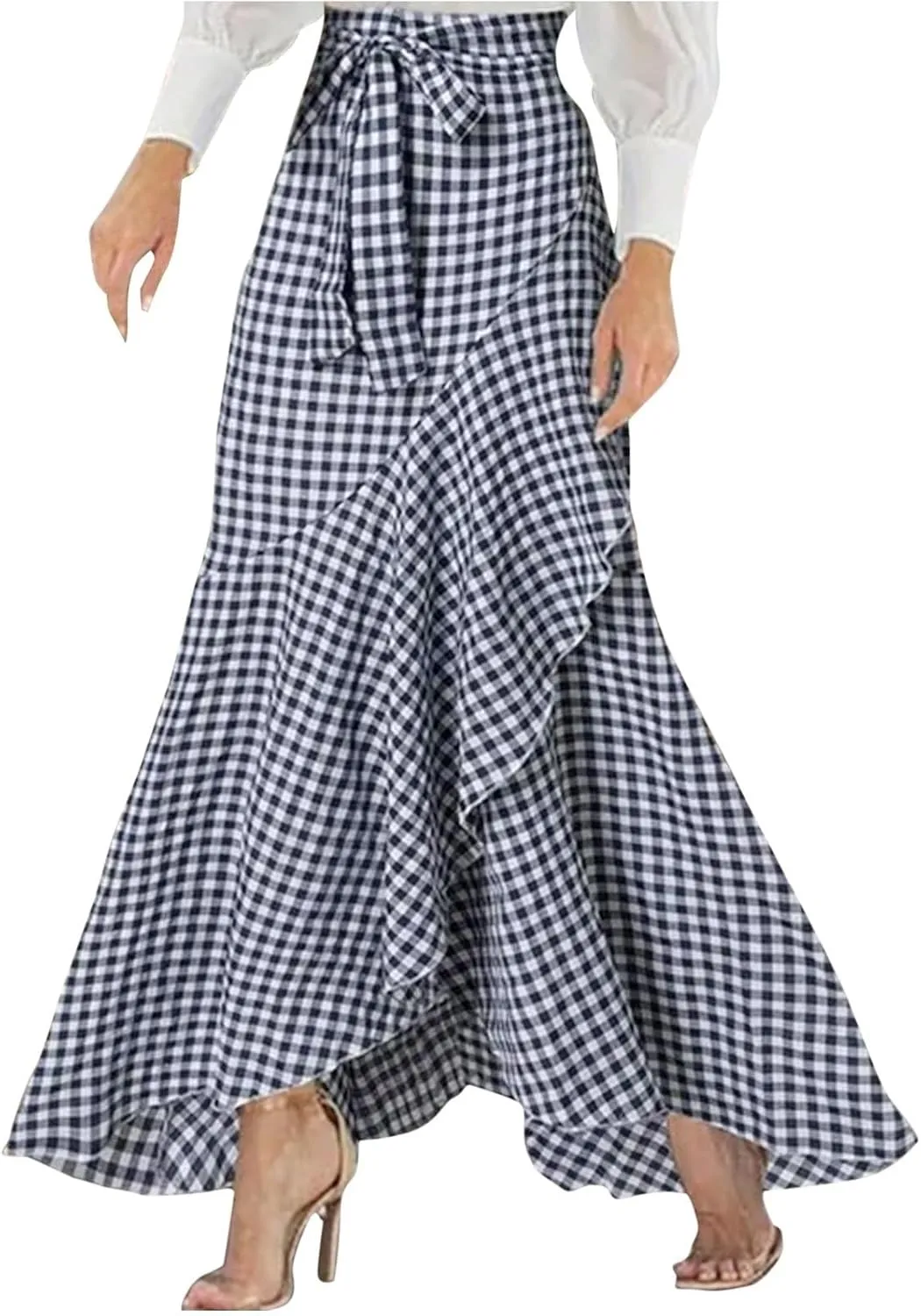 Womens Wrap High Cut Criss Cross Maxi Long Loose Fit Skorts for Women Dressy Skort 2025 Y2K