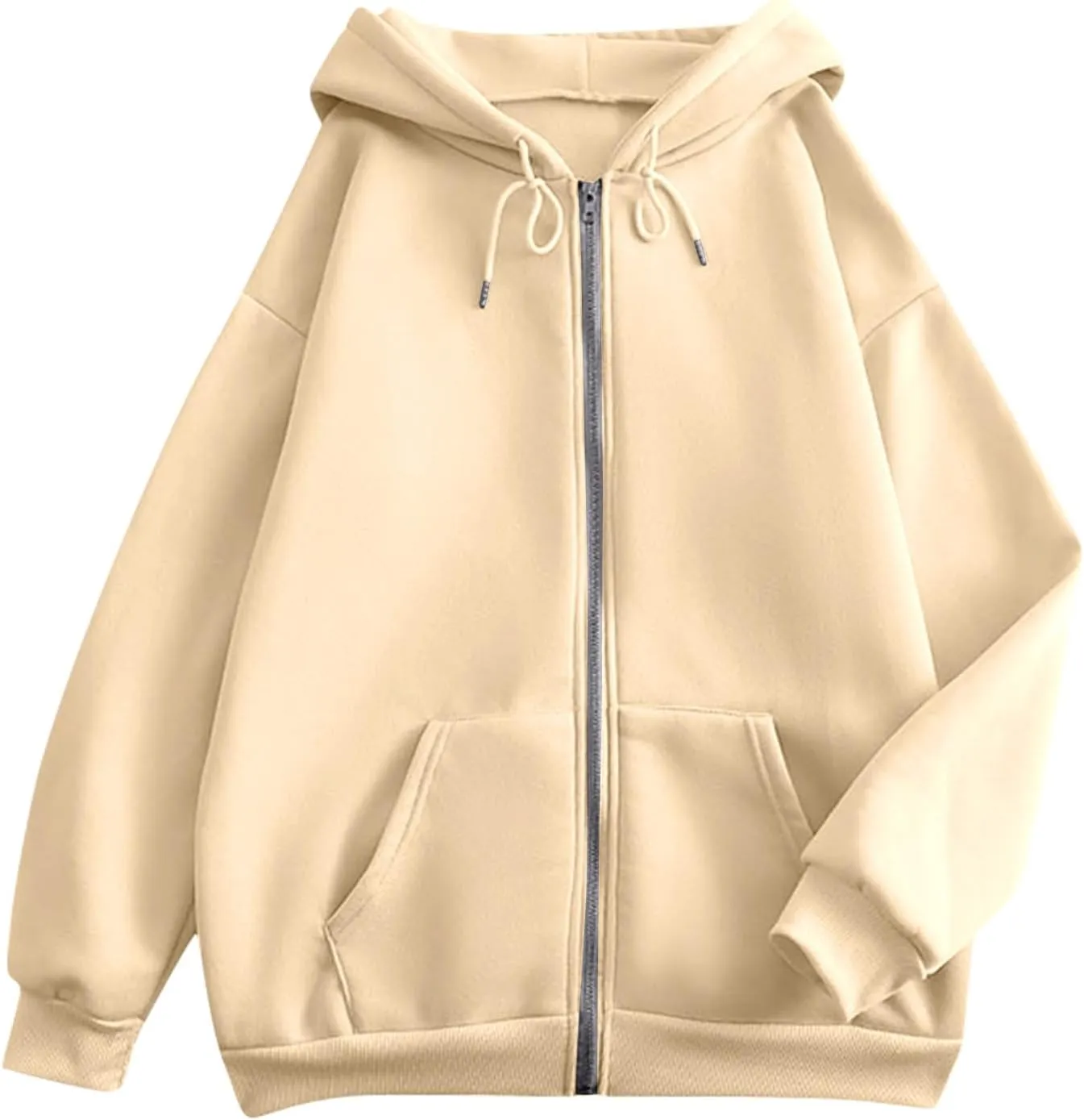 Womens Zip Up Hoodies Long Sleeve Oversized Sweatshirts Y2K Jacket with Pockets 2025 Fall Fashion Clothes
