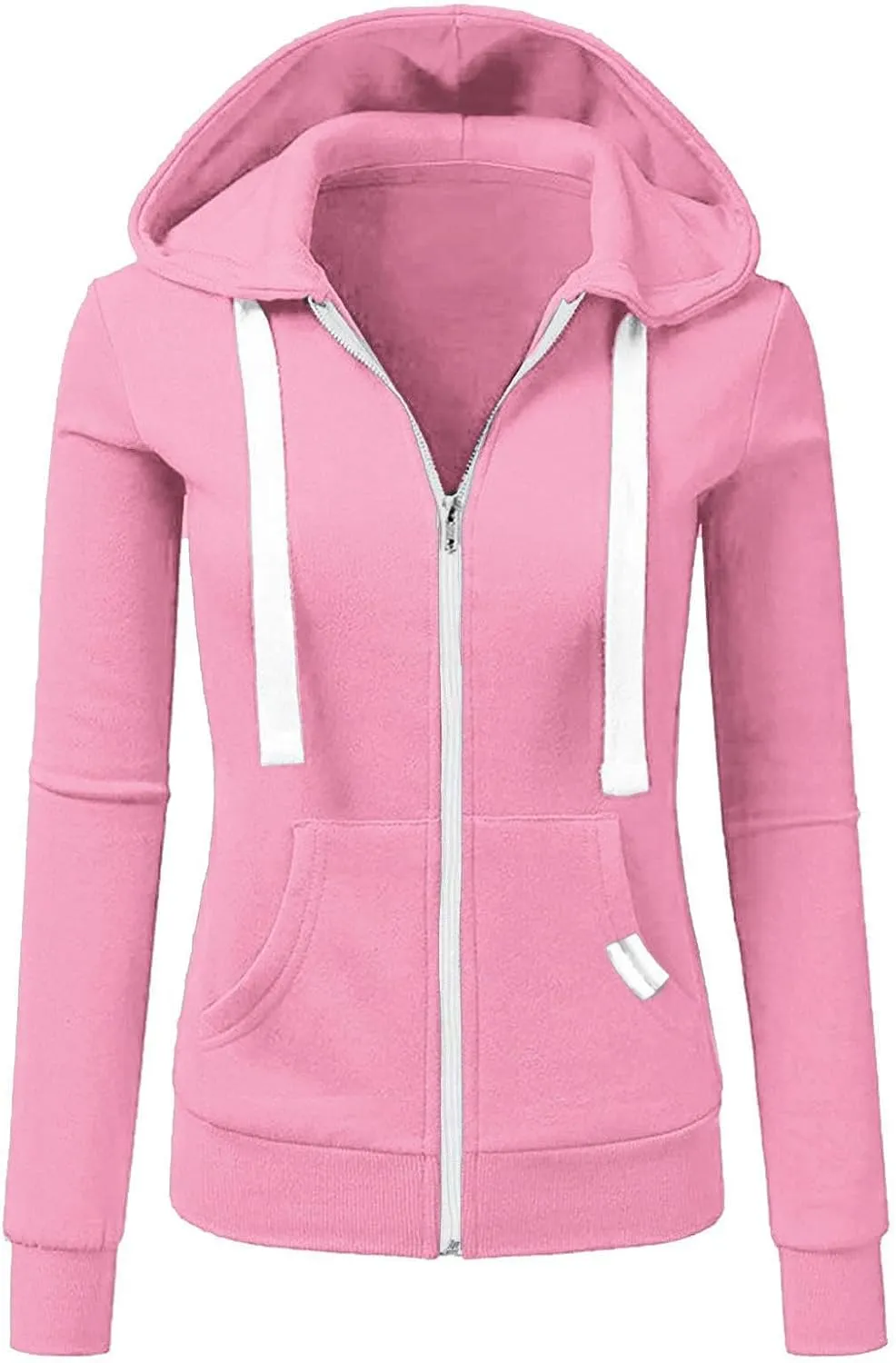 Womens Zip Up Hoodies Long Sleeve Slim Fit Hooded Sweatshirts 2024 Casual Lightweight Jacket Streetwear Hoodies