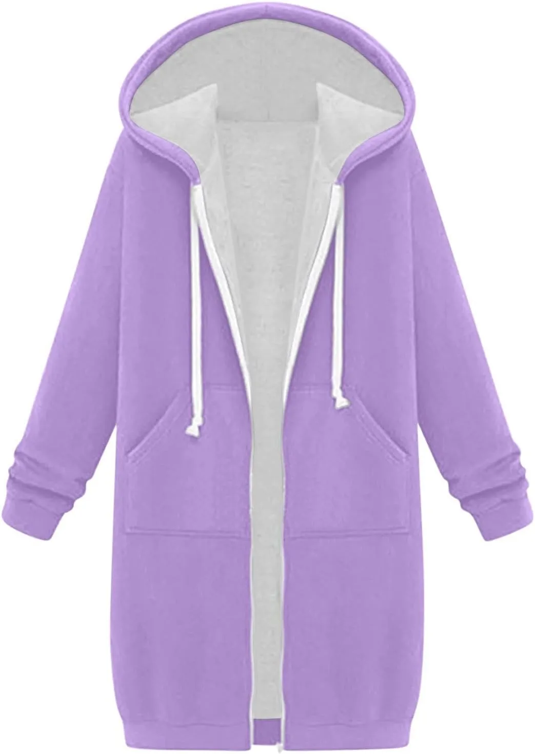 Women's Zip Up Hoodies Oversized Fleece Long Tunic Sweatshirts Casual Long Sleeve 2024 Fall Trendy Jacket Coat