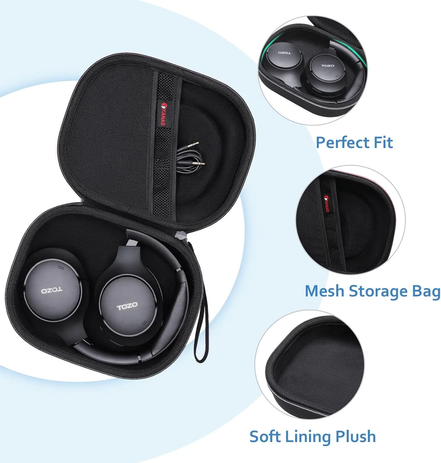 XANAD Hard Case Compatible with Skullcandy Crusher Evo, Hesh ANC, Hesh Evo, Crusher ANC, Riff 2 Wireless Headphones (Black)