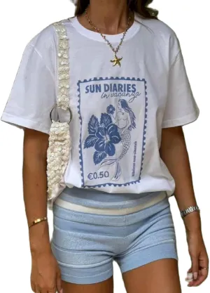 Y2k Oversized Graphic T Shirt for Women Teen Girl Floral Short Sleeve Loose Fit Tees Vintage Aesthetic Baggy Top