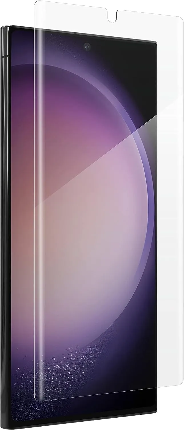 ZAGG InvisibleShield Fusion Curve Screen Protector for Samsung Galaxy S23 Ultra, Made with Hybrid Polymer, Curved for Perfect Fit, HD Clarity, Compatible with Biometric Fingerprint Scanner, Easy to