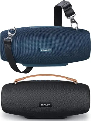 ZEALOT Bluetooth Speakers, 75W Portable Bluetooth Speakers with Subwoofer,Speakers Bluetooth Wireless IPX6 Waterproof,20H Play,Deep Bass,Stereo Loud,EQ,Bluetooth Speaker for Party,Beach,Camping