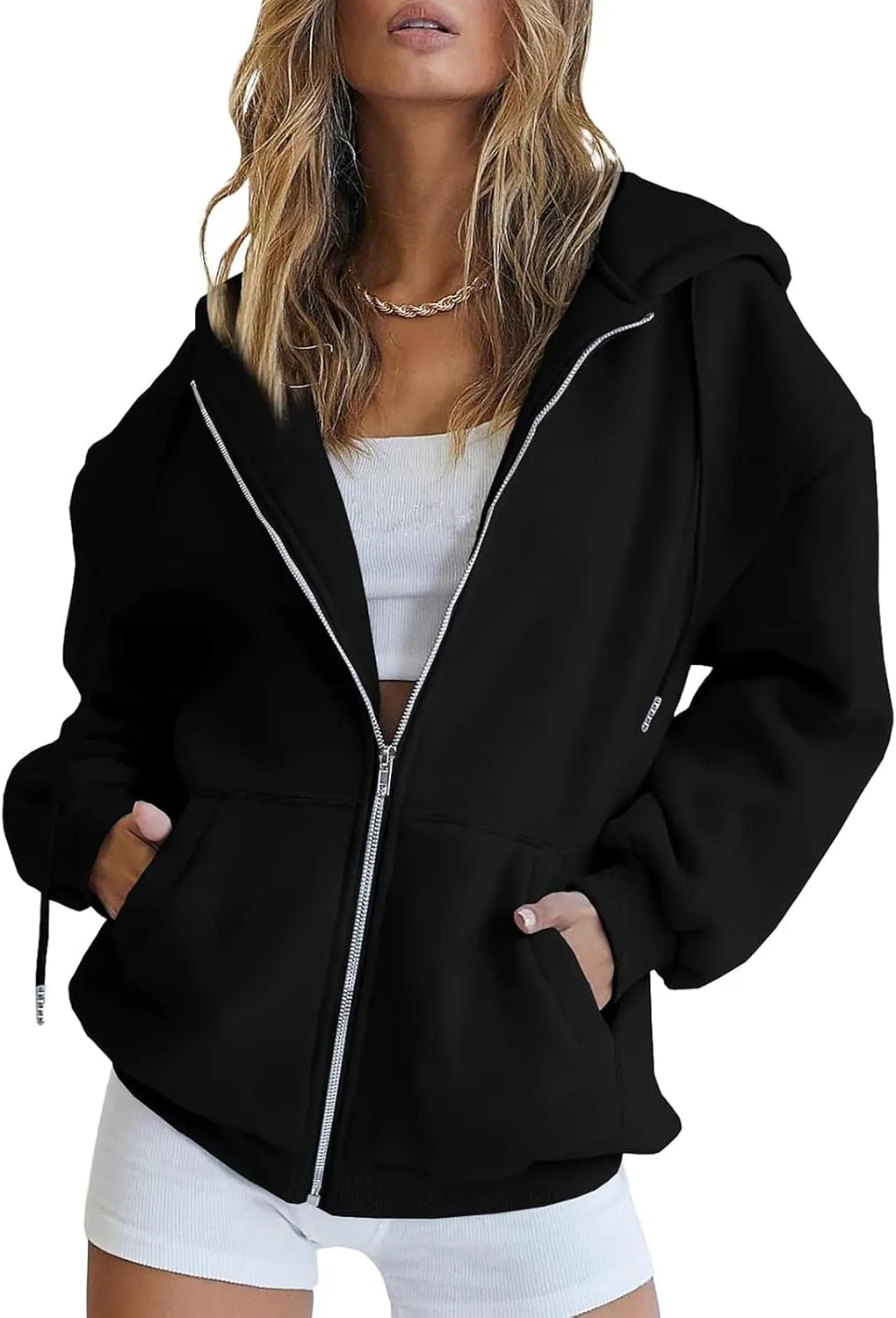 Zip Up Hoodie Women Oversized Y2k Jacket Lightweight Fall Jackets Streetwear Hoodies Long Sleeve Sweatshirts