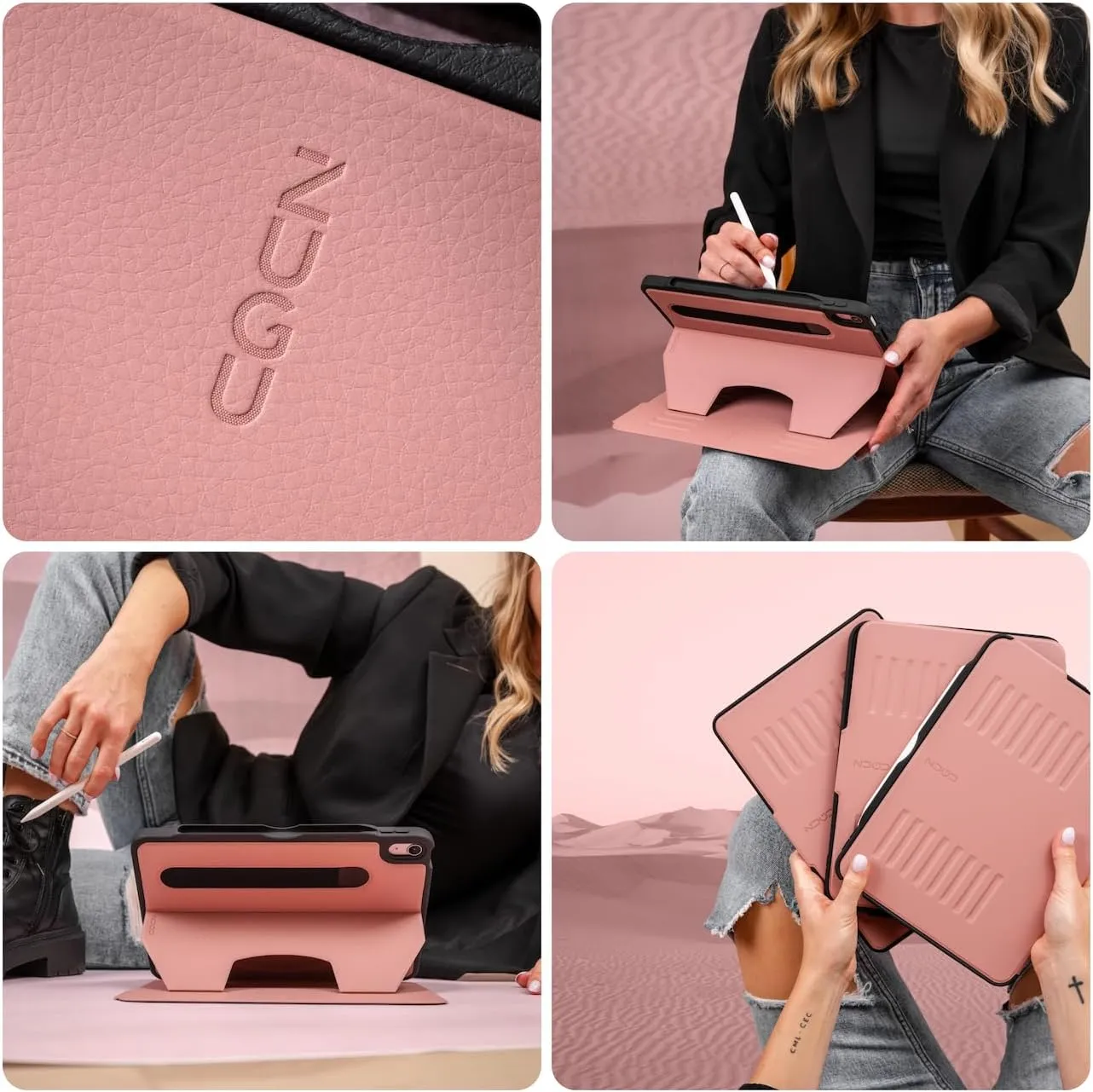 ZUGU Case iPad Pro 11 Inch Case, 1st/2nd/3rd/4th Generation 2018/2020/2021/2022, Slim Protective Cover, Wireless Apple Pencil Charging, Convenient Magnetic Stand. Sleep/Wake Cover, Desert Rose