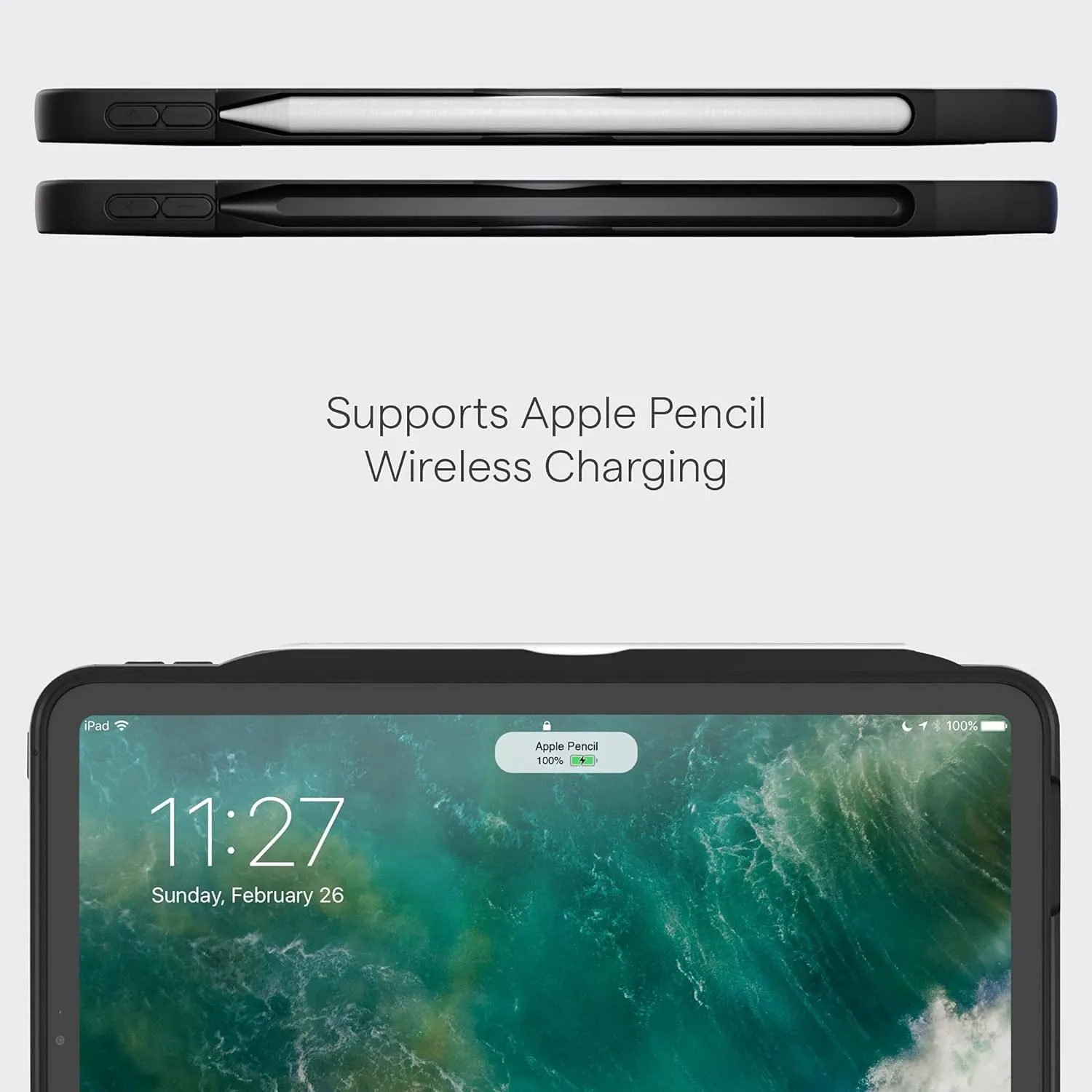 ZUGU Case iPad Pro 11 Inch Case, 1st/2nd/3rd/4th Generation Stand 2018/2020/2021/2022, Slim Protective Cover w/Wireless Apple Pencil Charging, Convenient Magnetic Stand & Sleep/Wake Cover, Cherry Red